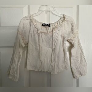 RMLA Girls 10/12 Cream Top with lace accents